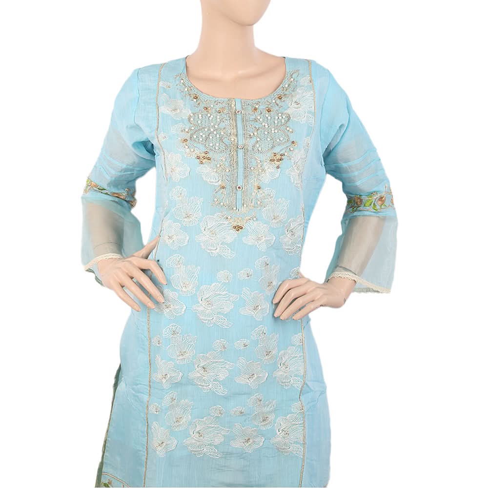 Women's Embroidered Fancy 3Pcs Suit - Blue, Women, Shalwar Suits, Chase Value, Chase Value