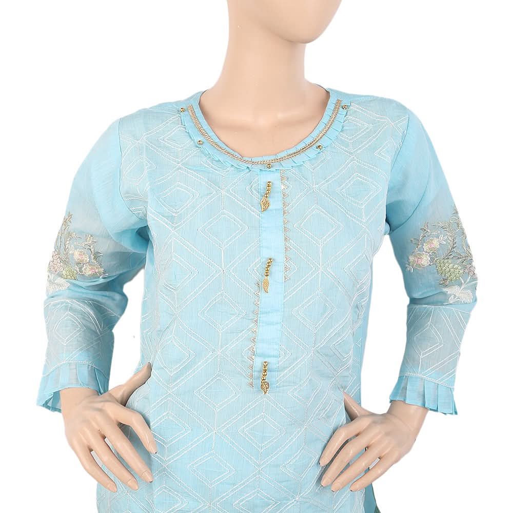 Women's Embroidered Fancy 3Pcs Suit - Blue, Women, Shalwar Suits, Chase Value, Chase Value