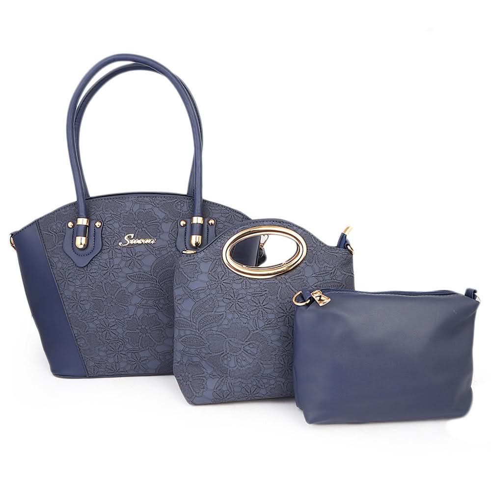 Women's Handbag 3Pcs  52007 - BLUE, Women, Bags, Chase Value, Chase Value