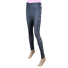 Women's Side Print Denim Tight - Blue, Women, Pants & Tights, Chase Value, Chase Value