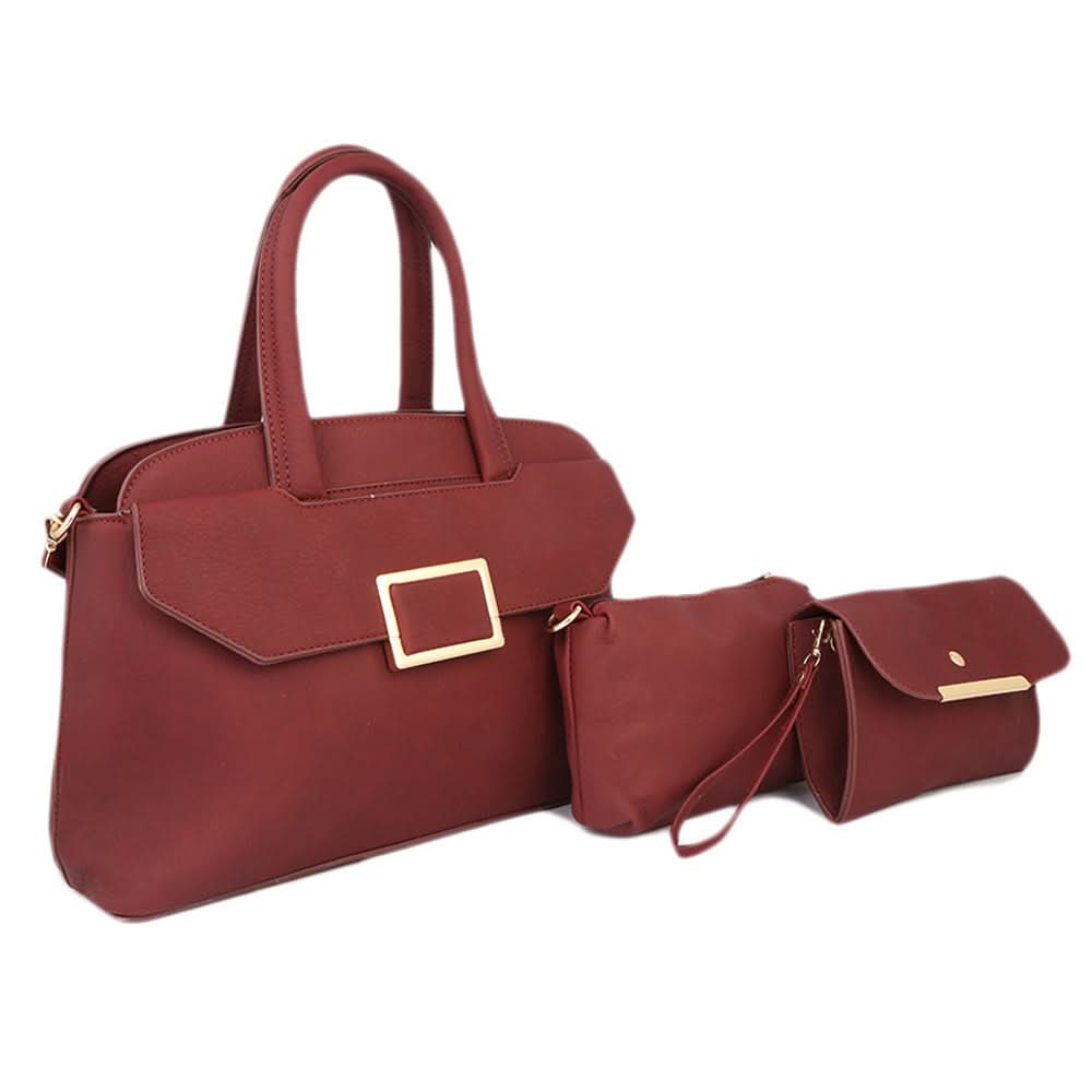 Women's Handbag 3Pc 8838 - Bordo, Women, Bags, Chase Value, Chase Value
