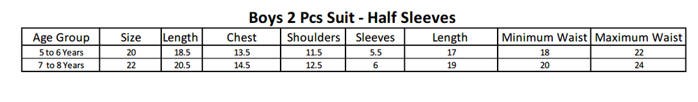 Boys Half Sleeves 2 Piece Suit - Black, Kids, Boys Sets And Suits, Chase Value, Chase Value