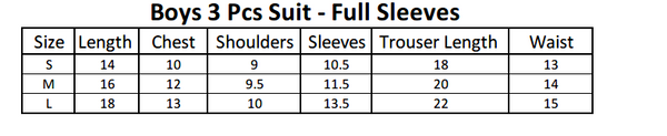 Boys 3 Piece Full Sleeves Suit - Maroon, Kids, Boys Sets And Suits, Chase Value, Chase Value