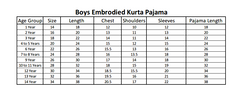 Boys Embroidered Kurta Pajama - Cyan, Kids, Boys Shalwar Kameez, Chase Value, Chase Value