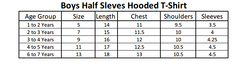 Boys Half Sleeves Hooded T-Shirt - Cyan, Kids, Boys T-Shirts, Chase Value, Chase Value
