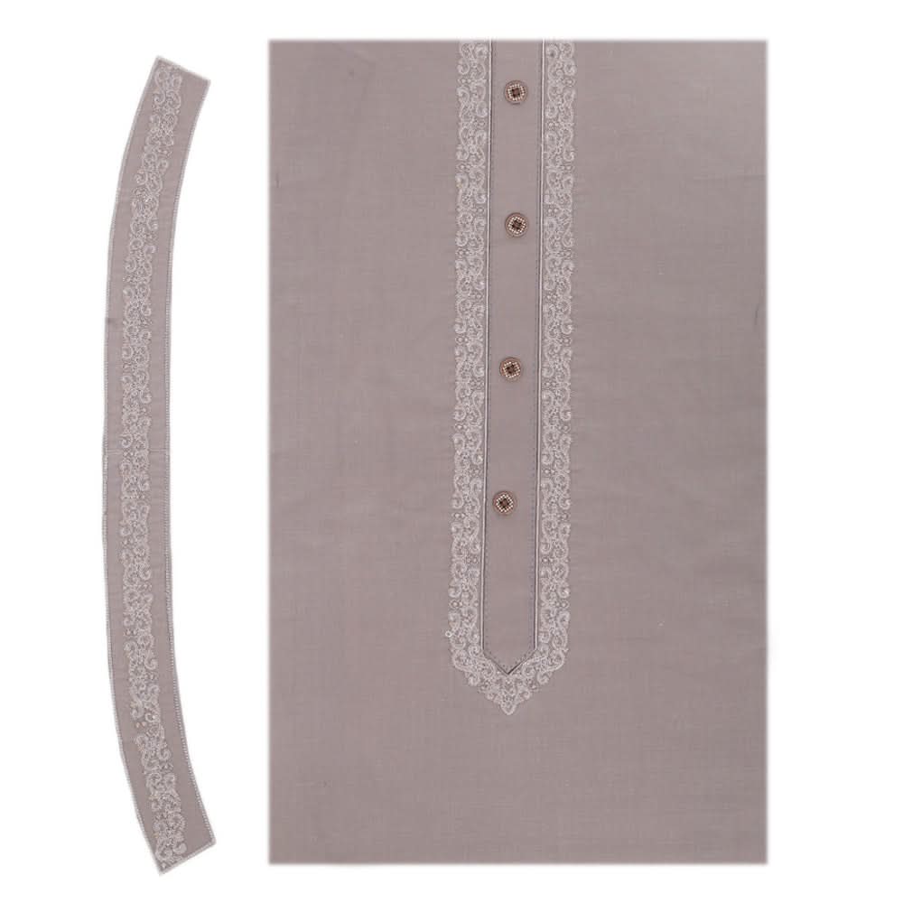 Men's Mashriq Embroidered Un-Stitched Suit - Brown, Men, Unstitched Fabric, Chase Value, Chase Value