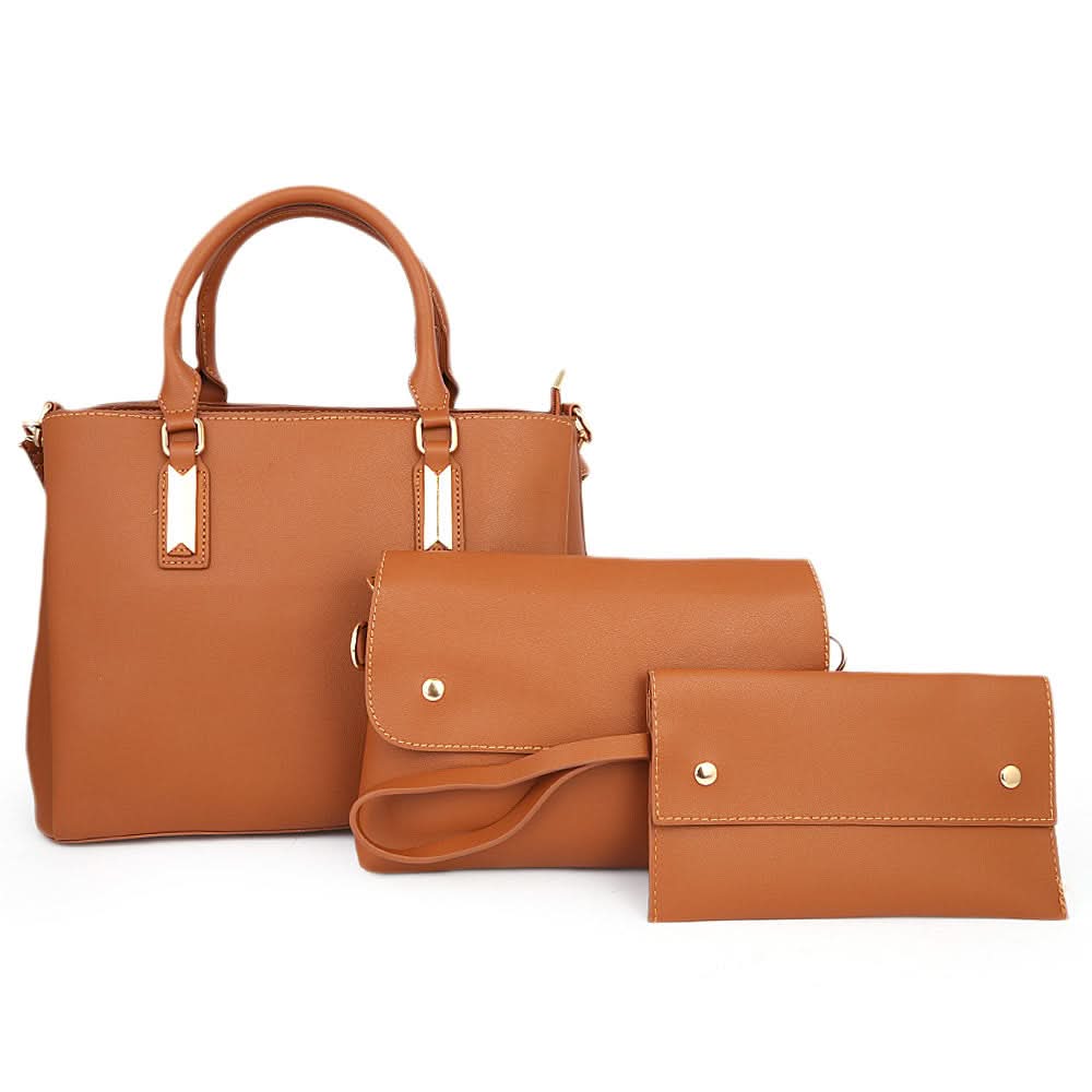 Women's Handbag 3Pcs 8842 - Brown, Women, Bags, Chase Value, Chase Value