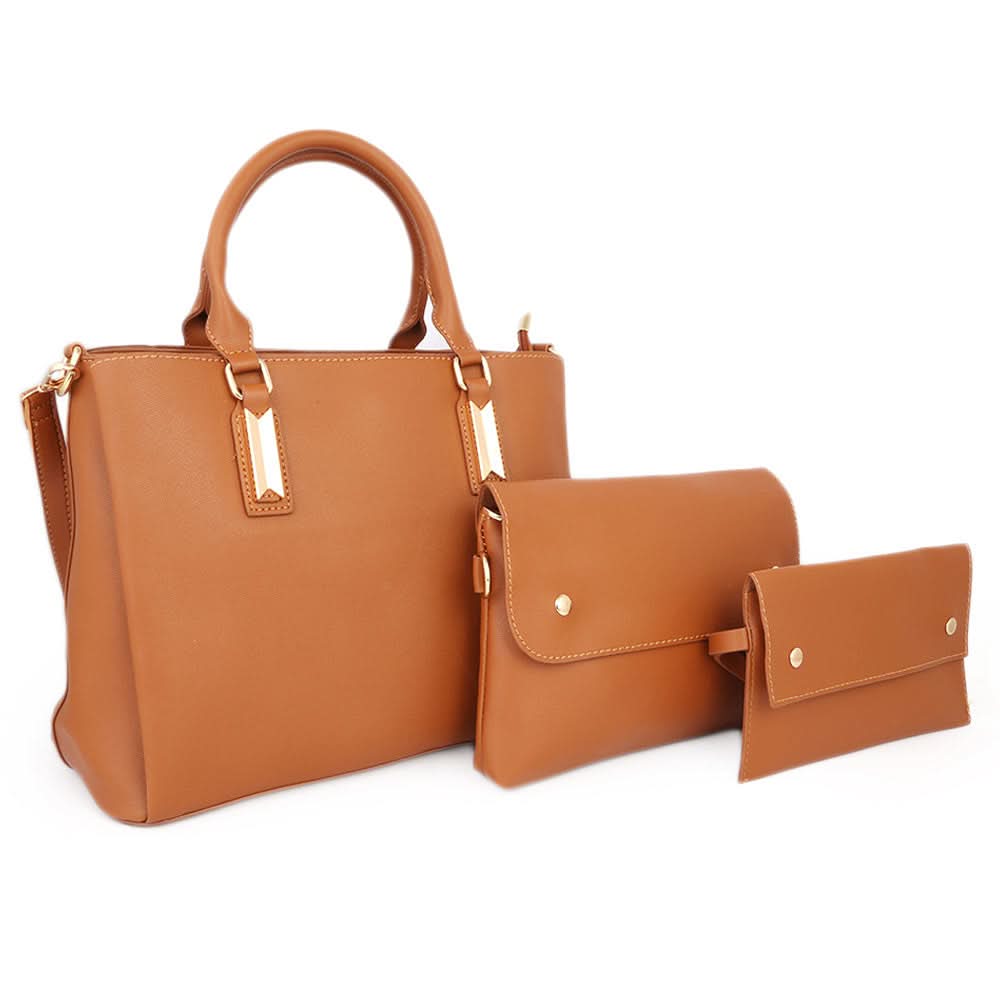 Women's Handbag 3Pcs 8842 - Brown, Women, Bags, Chase Value, Chase Value