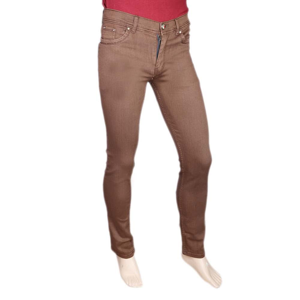 Men's Slim Fit Jeans Pant - Brown, Men, Casual Pants And Jeans, Chase Value, Chase Value
