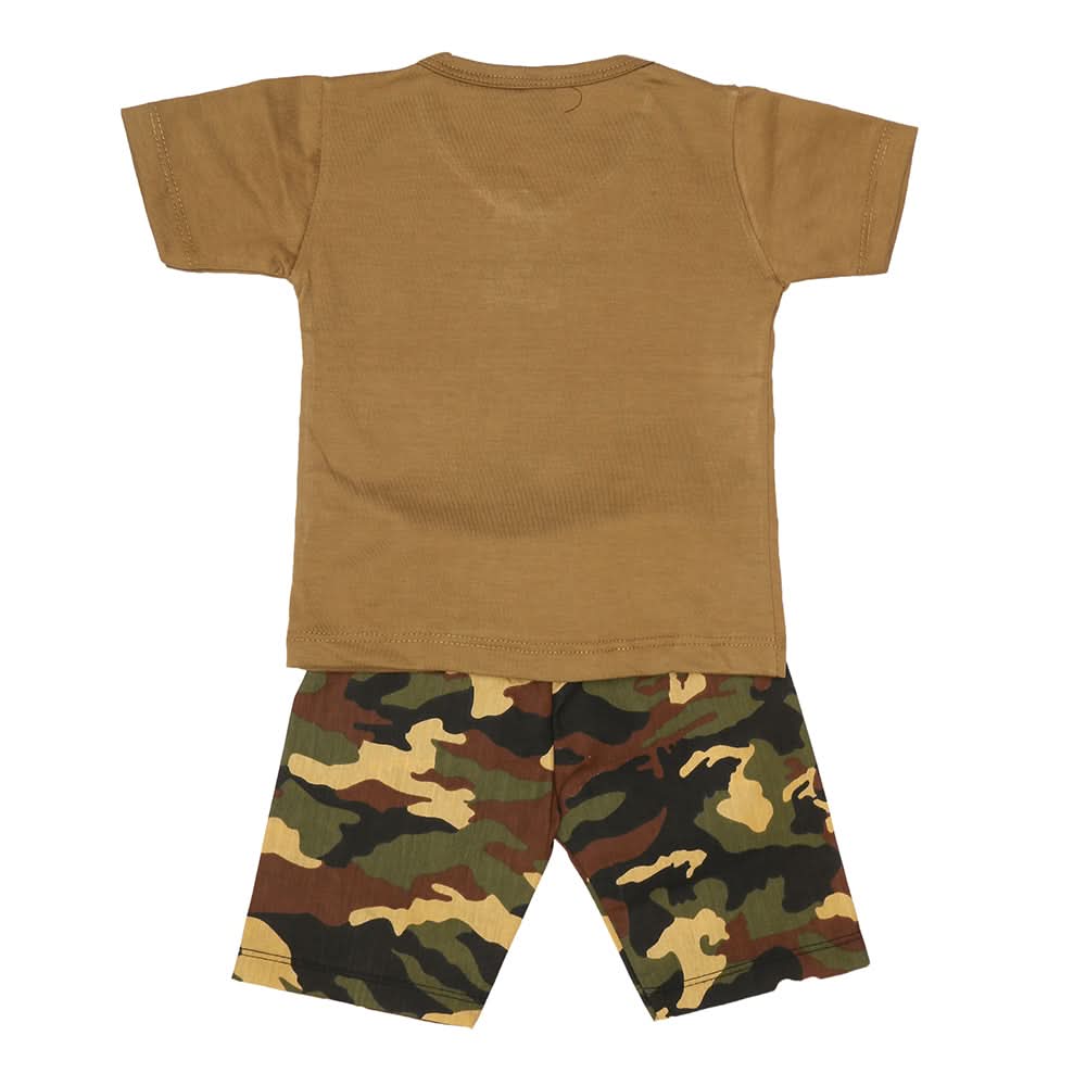 Boys 2 Pcs Suit Half Sleeves - Brown, Kids, Boys Sets And Suits, Chase Value, Chase Value