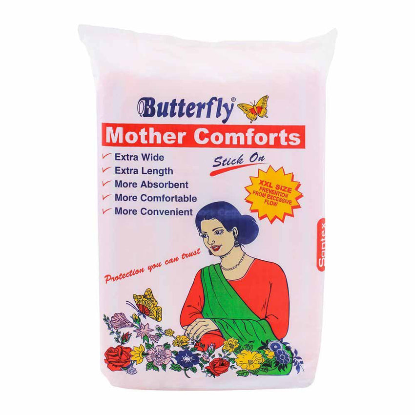 Butterfly Mother Comforts Stick On, XXL, 10-Pack, Beauty & Personal Care, Sanitory Napkins, Chase Value, Chase Value