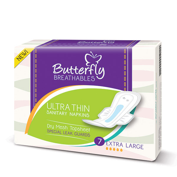 Butterfly Ultra Thin Sanitary Napkins BF BN XL 7's, Beauty & Personal Care, Sanitory Napkins, Chase Value, Chase Value