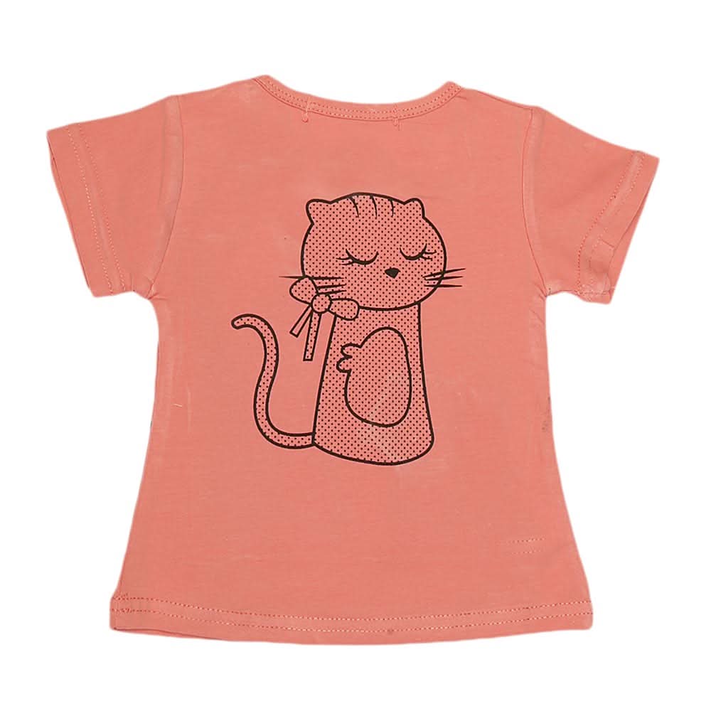Newborn Girls T-Shirt - Peach, Kids, NB Girls T-Shirts, Chase Value, Chase Value