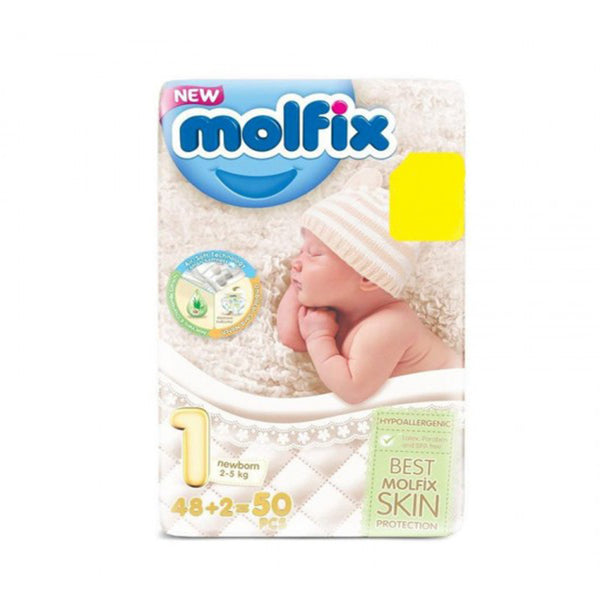 Molfix Baby 3D Diaper 1 Newborn 48 Pcs (2-5 Kg), Kids, Diapers, Chase Value, Chase Value