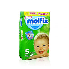 Molfix Baby 3D Diaper 5 Junior 60 Pcs (11-18 Kg), Kids, Diapers, Chase Value, Chase Value