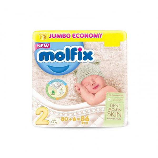 Molfix Baby 3D Diaper 2 Mini 80 Pcs (3-6 Kg), Kids, Diapers, Chase Value, Chase Value