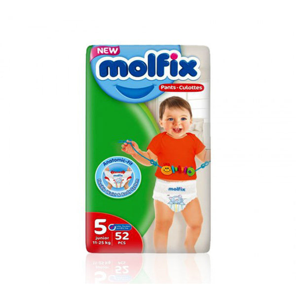 Molfix Baby Pants 5 Junior 52 Pcs (11-25 Kg), Kids, Diapers, Chase Value, Chase Value