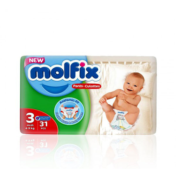 Molfix Baby Pants 3 Midi 31 Pcs (4-9 Kg), Kids, Diapers, Chase Value, Chase Value