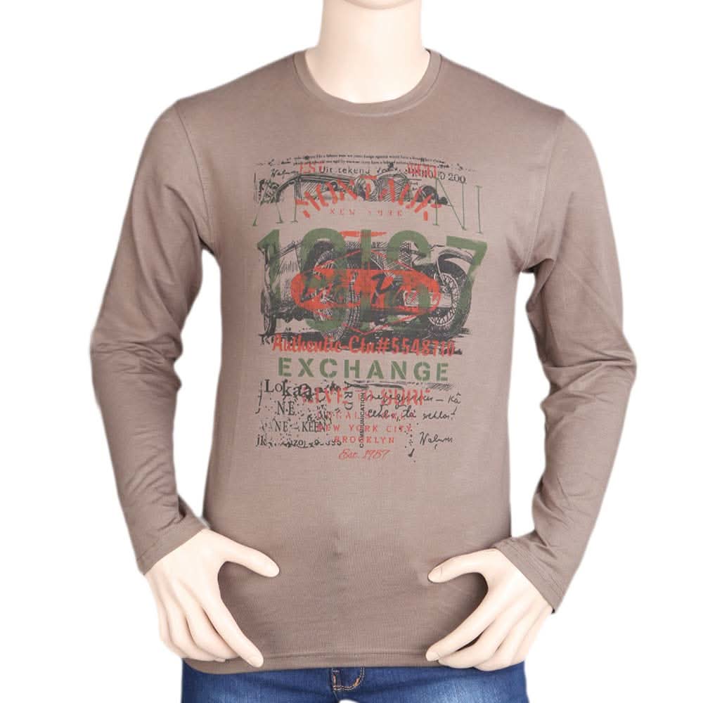 Men's Full Sleeves T Shirt - Brown, Mens T-Shirts, Chase Value, Chase Value