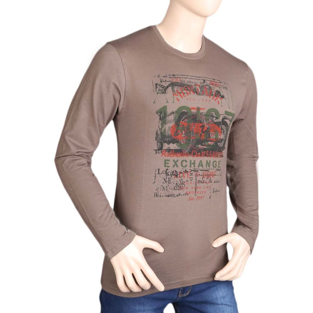 Men's Full Sleeves T Shirt - Brown, Mens T-Shirts, Chase Value, Chase Value