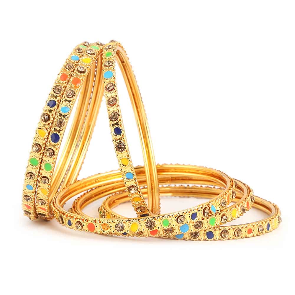 Women's Fancy Bangles 6 Pcs - Golden, Women, Bangles & Bracelets, Chase Value, Chase Value