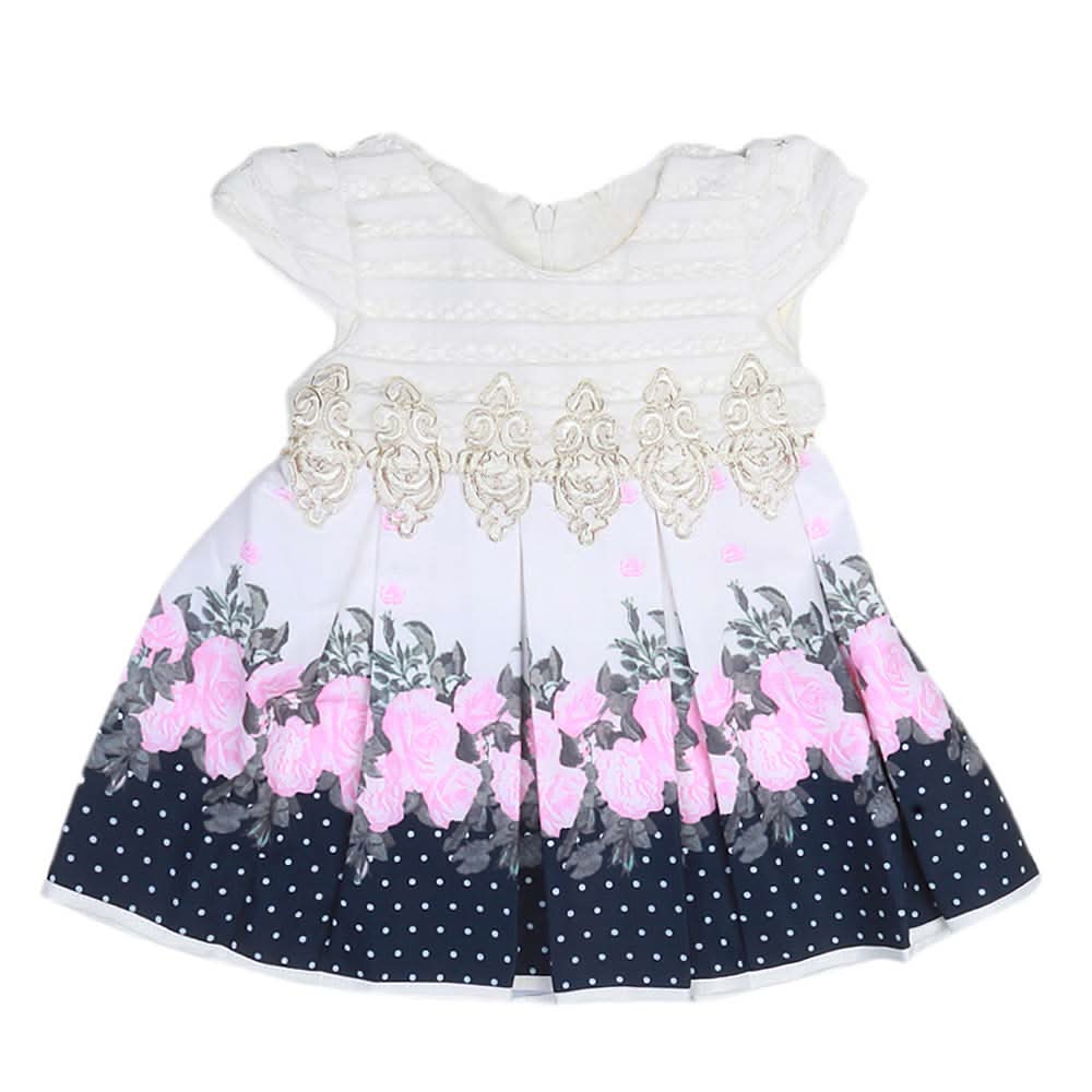Newborn Girls Frock - White, Kids, NB Girls Frocks, Chase Value, Chase Value