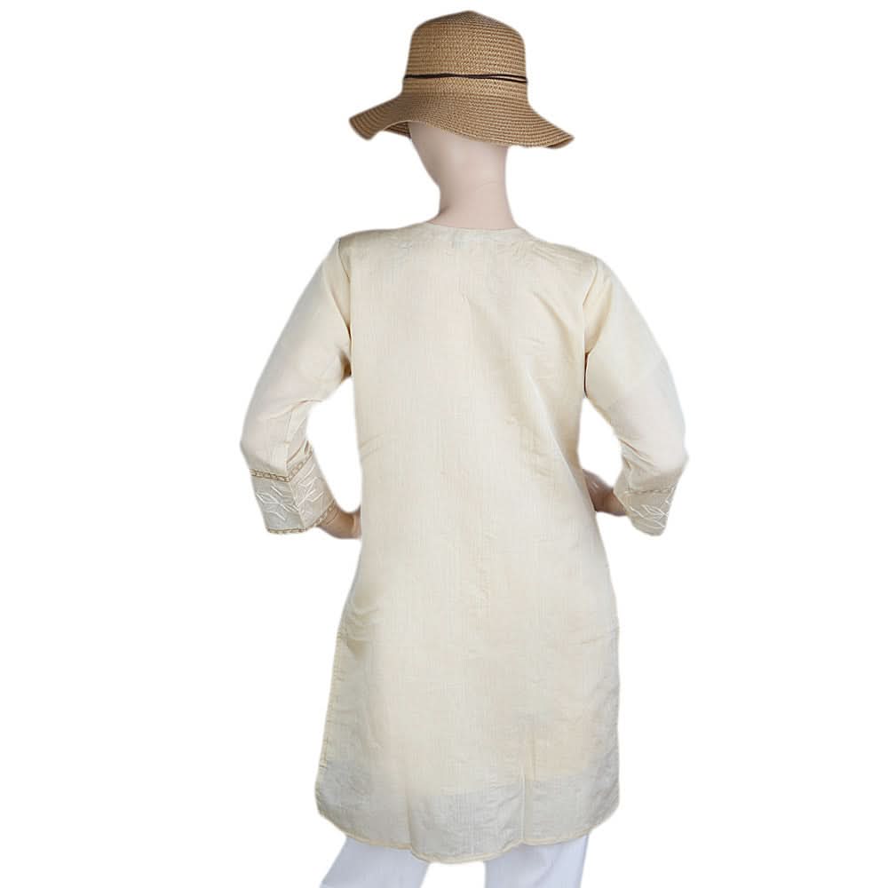 Women's Fancy Embroidered Kurti - Fawn, Women, Ready Kurtis, Chase Value, Chase Value