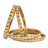 Women's Fancy Bangles 4 Pcs - Golden - test-store-for-chase-value