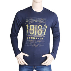 Men's Full Sleeves T Shirt - Navy Blue, Men, T-Shirts And Polos, Chase Value, Chase Value