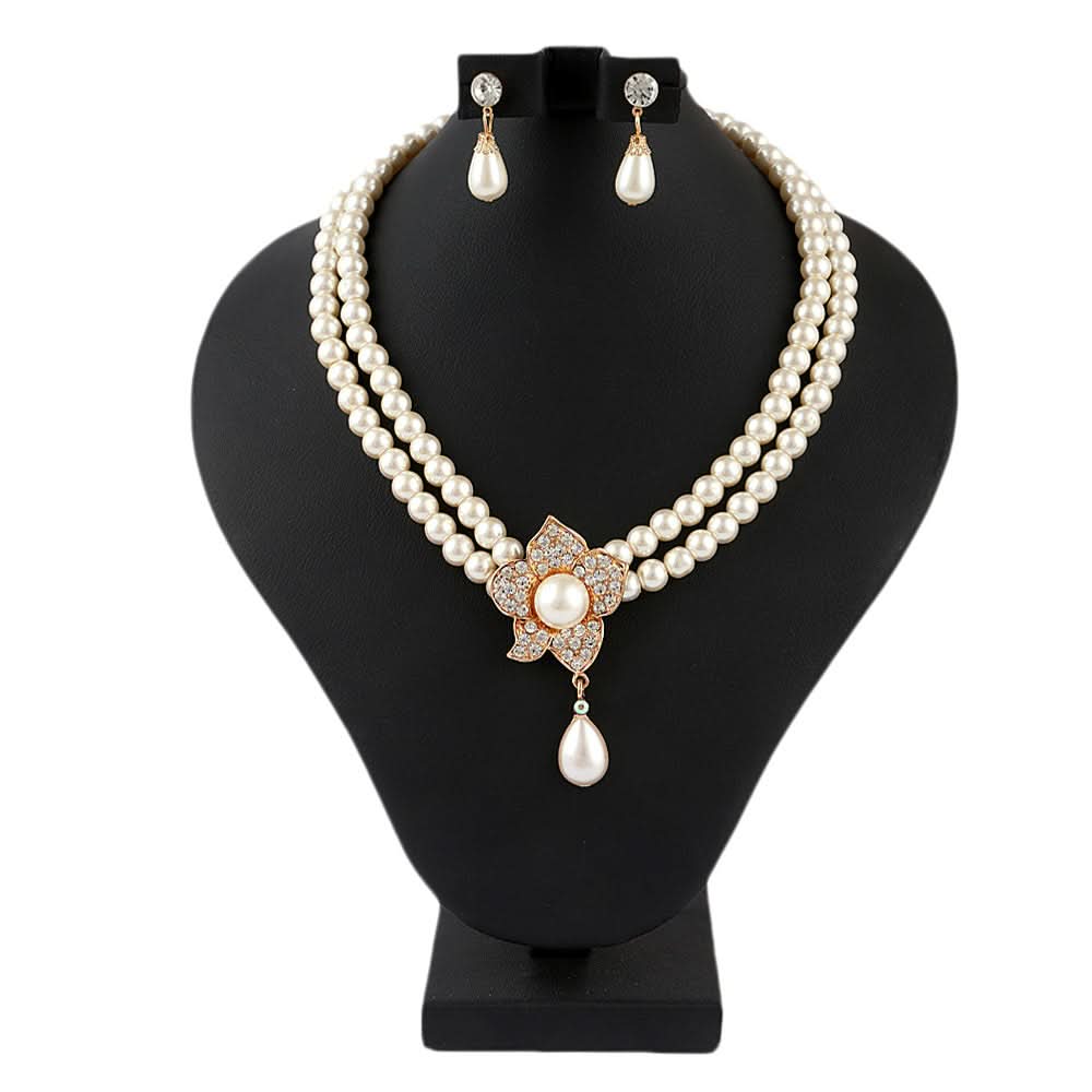Women's Pearl Locket Set - Golden - test-store-for-chase-value