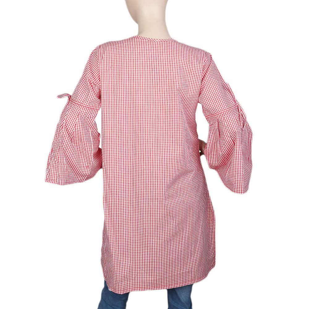 Women's Embroidered Kurti - Red, Women, Ready Kurtis, Chase Value, Chase Value