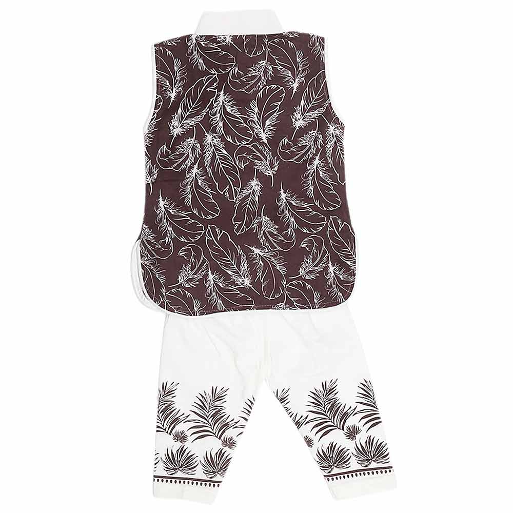 Newborn Girls Fancy Suit 2 Pcs - Brown, Kids, NB Girls Sets And Suits, Chase Value, Chase Value