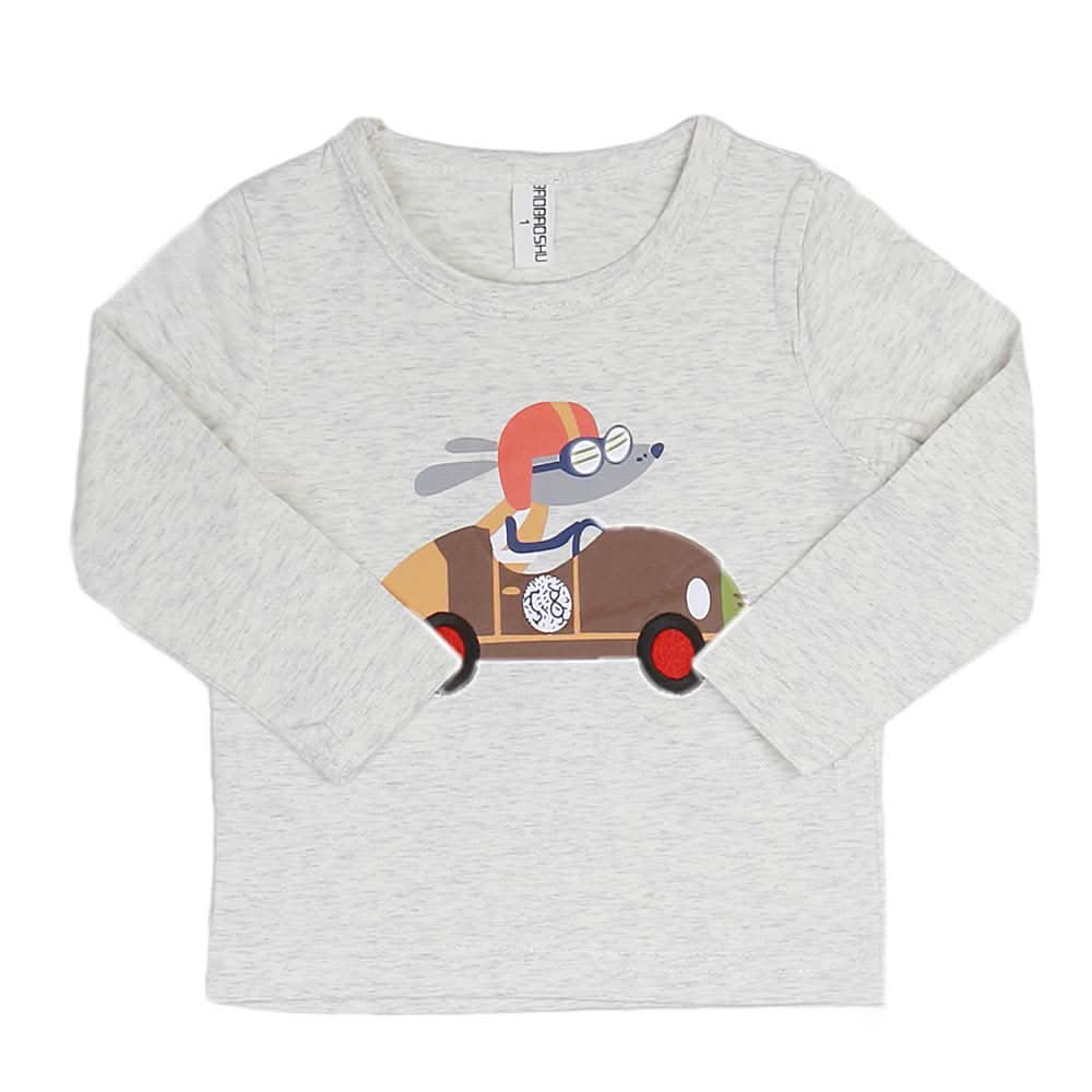 Boys Full Sleeves T-Shirt - White, Kids, Boys T-Shirts, Chase Value, Chase Value