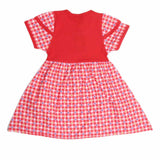 Girls Half Sleeve Fancy Frock - Red - test-store-for-chase-value