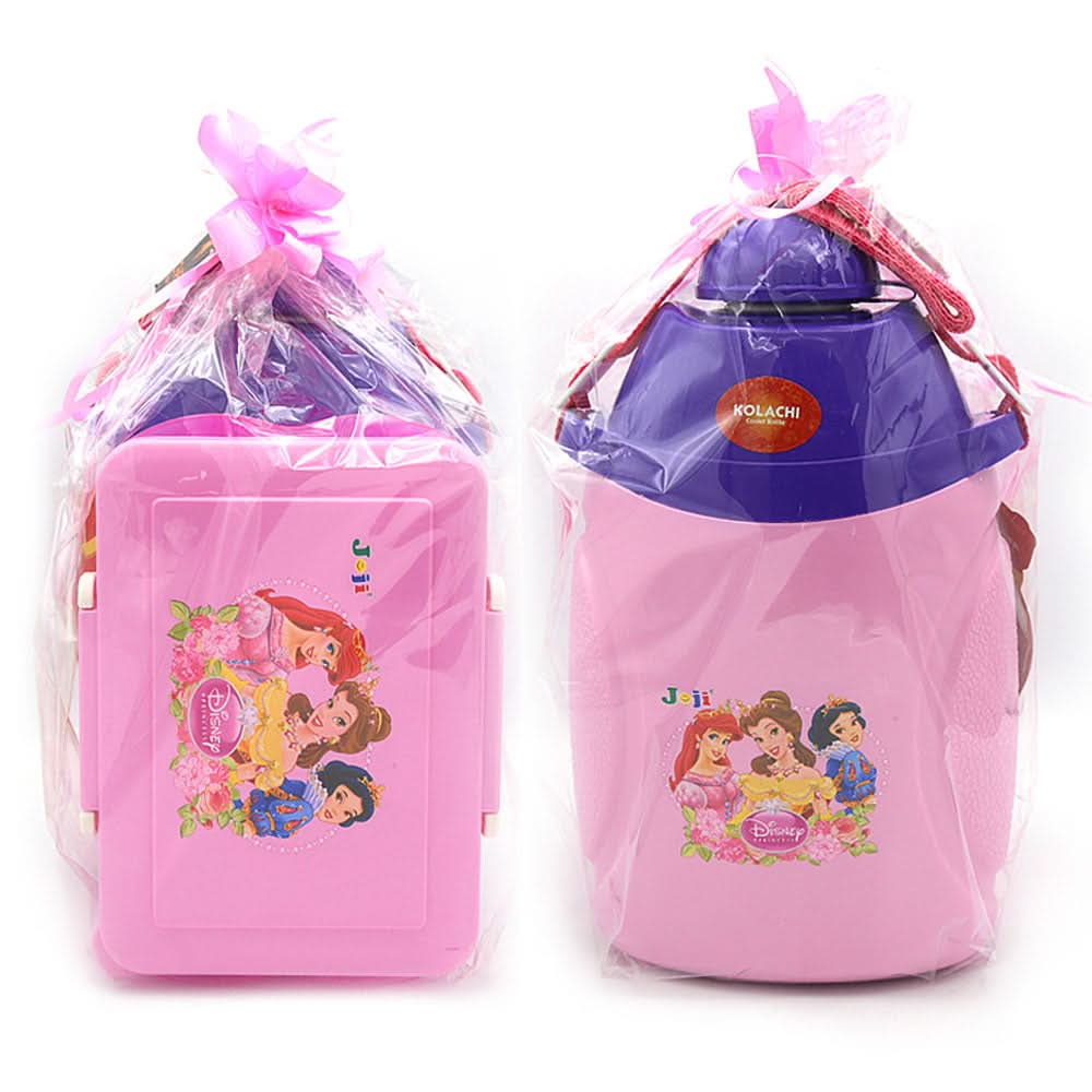 Water Bottle 1100 ML with Lunch Box - Pink, Kids, Tiffin Boxes And Bottles, Chase Value, Chase Value