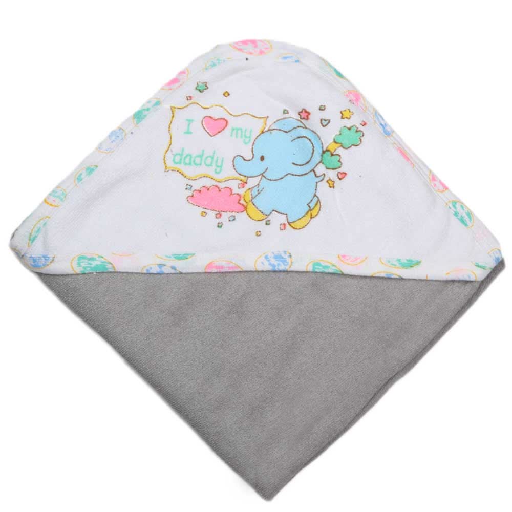 Newborn Baby Bath Towel - Grey, Kids, Bath Accessories, Chase Value, Chase Value