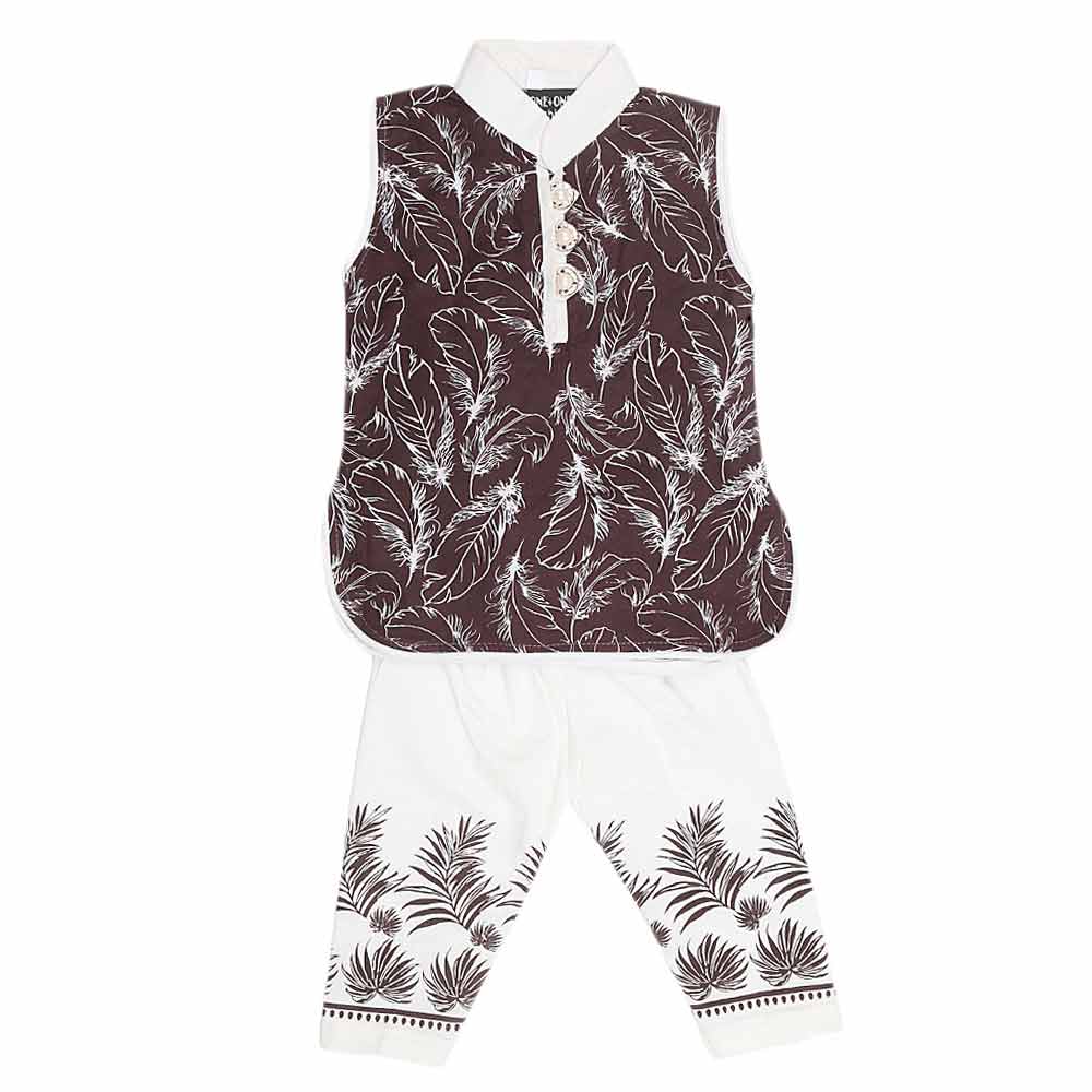 Newborn Girls Fancy Suit 2 Pcs - Brown, Kids, NB Girls Sets And Suits, Chase Value, Chase Value