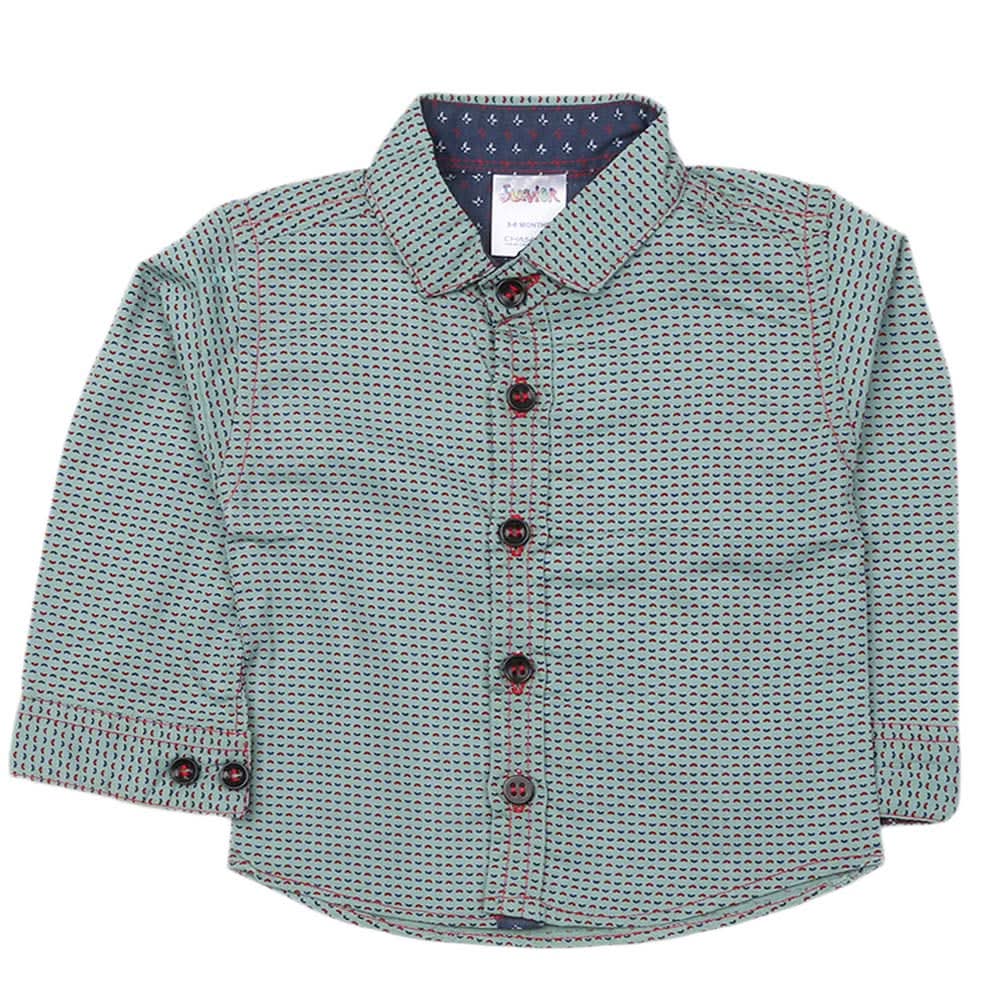 Newborn Full Sleeves Casual Shirt - Green, Kids, NB Boys Shirts And T-Shirts, Chase Value, Chase Value