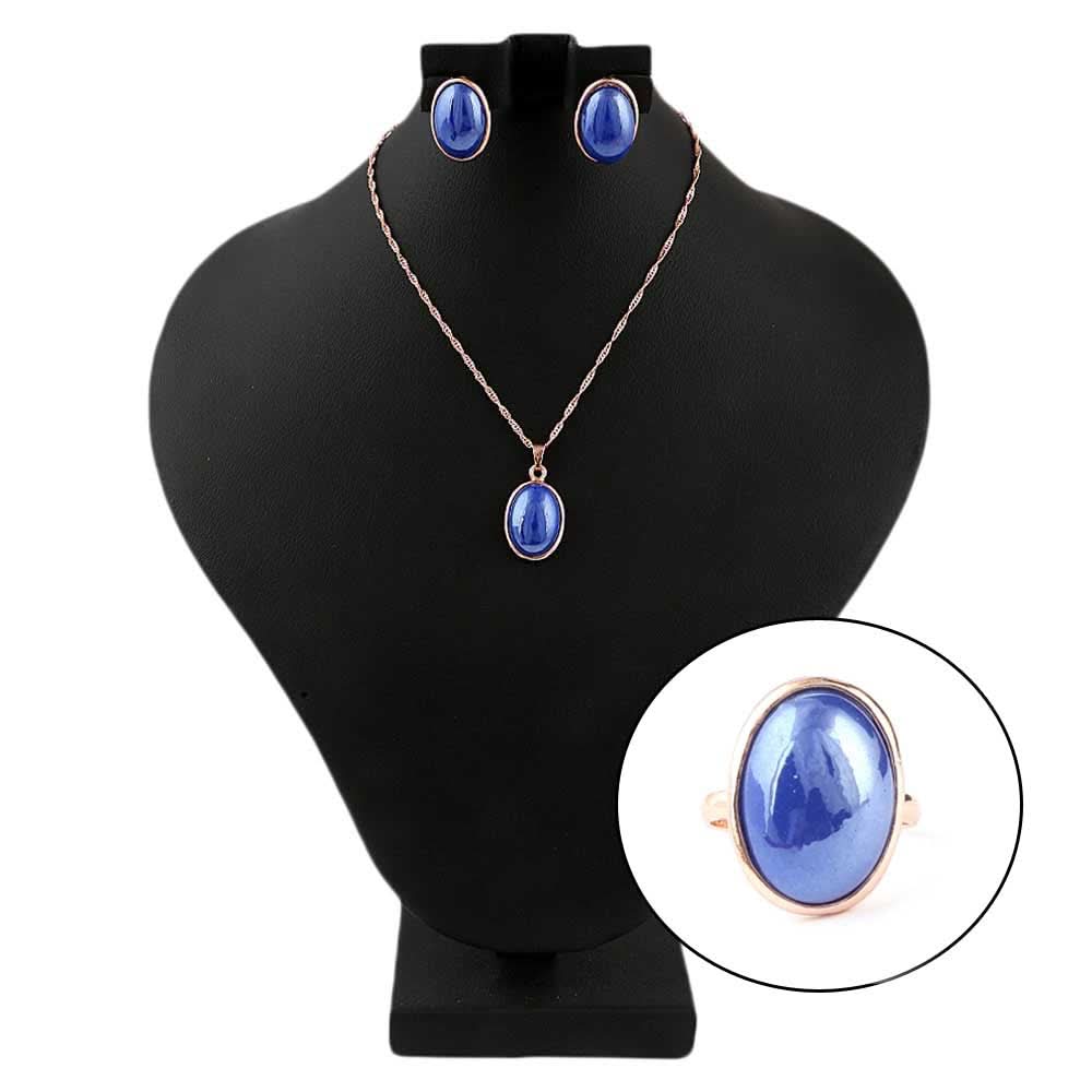 Women's Fancy Locket Set - Blue - test-store-for-chase-value