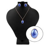 Women's Fancy Locket Set - Blue - test-store-for-chase-value