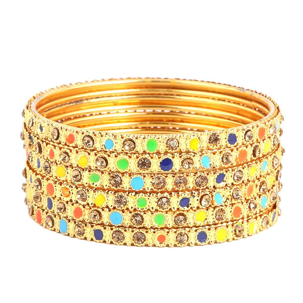Women's Fancy Bangles 6 Pcs - Golden, Women, Bangles & Bracelets, Chase Value, Chase Value
