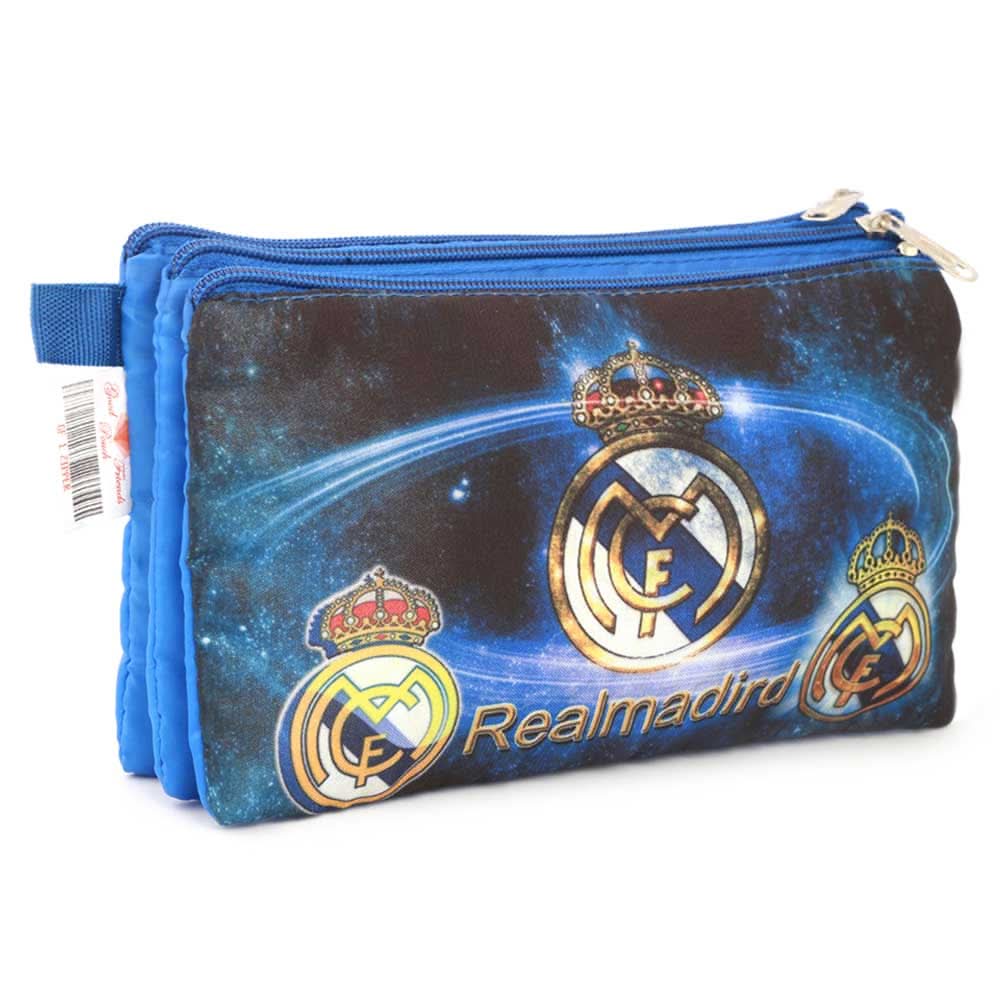 Pencil Pouch Three Zipper - Blue, Kids, Pencil Boxes And Stationery Sets, Chase Value, Chase Value