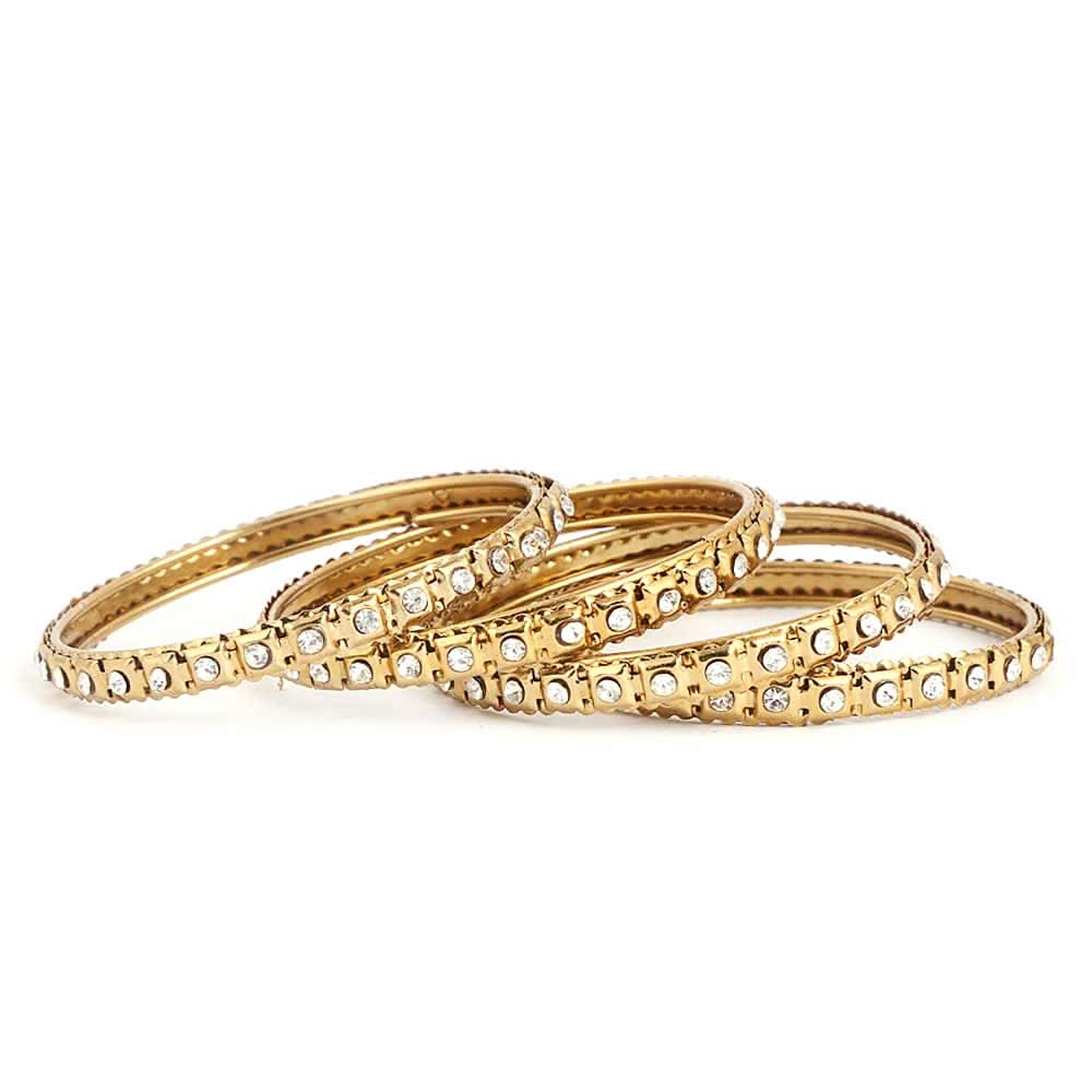 Women's Fancy Bangles 4 Pcs - Golden - test-store-for-chase-value