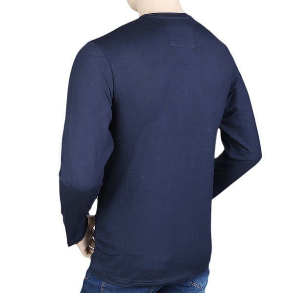 Men's Full Sleeves T Shirt - Navy Blue, Men, T-Shirts And Polos, Chase Value, Chase Value
