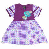 Girls Half Sleeve Fancy Frock - Purple - test-store-for-chase-value
