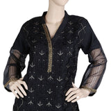 Women's Fancy Embroidered Kurti - Black, Women, Ready Kurtis, Chase Value, Chase Value