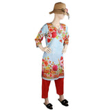 Women's Printed Lawn 2 Pcs Stitched Suit - Multi, Women, Shalwar Suits, Chase Value, Chase Value