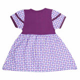 Girls Half Sleeve Fancy Frock - Purple - test-store-for-chase-value