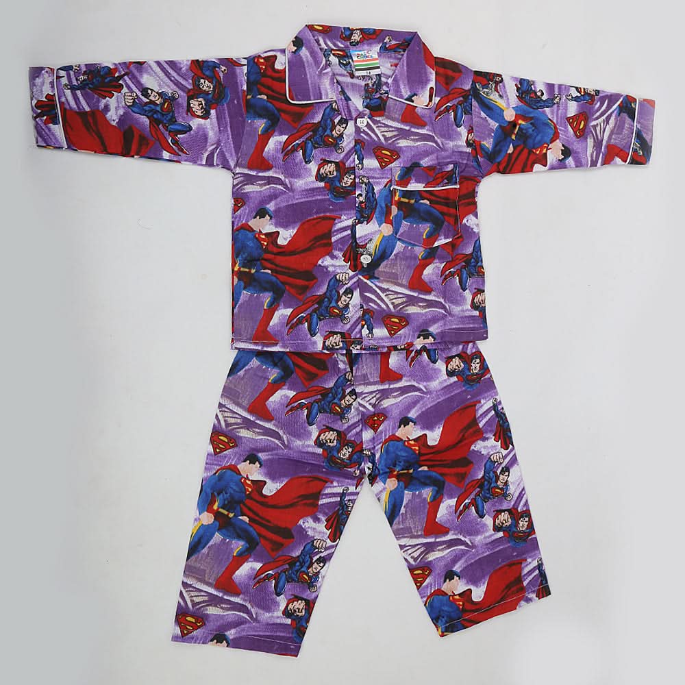 Boys Full Sleeves Night Suit - Purple, Kids, Boys Sets And Suits, Chase Value, Chase Value