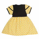 Girls Half Sleeve Fancy Frock - Yellow - test-store-for-chase-value